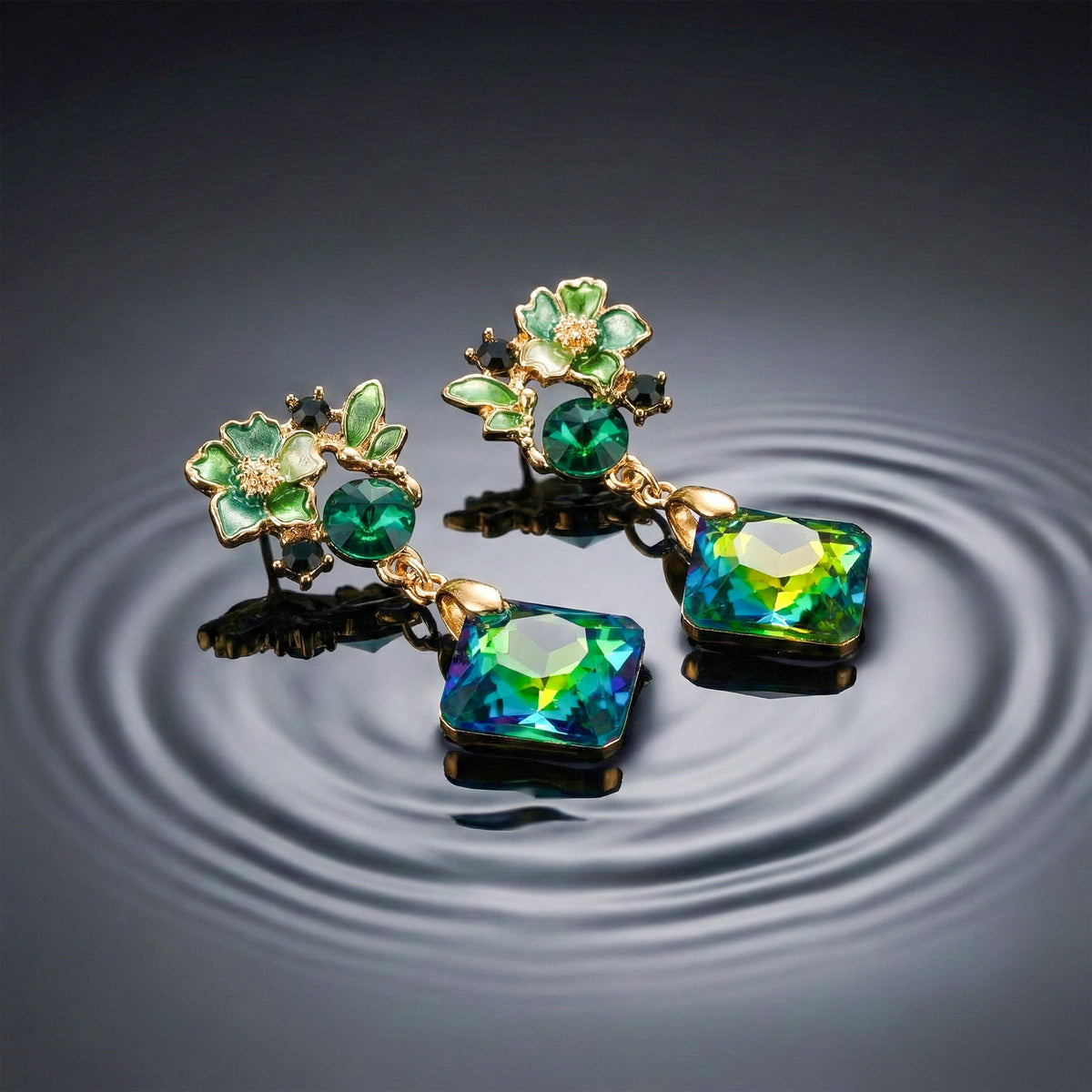 Velvet Emerald Luxe Earrings jewellery product view 4
