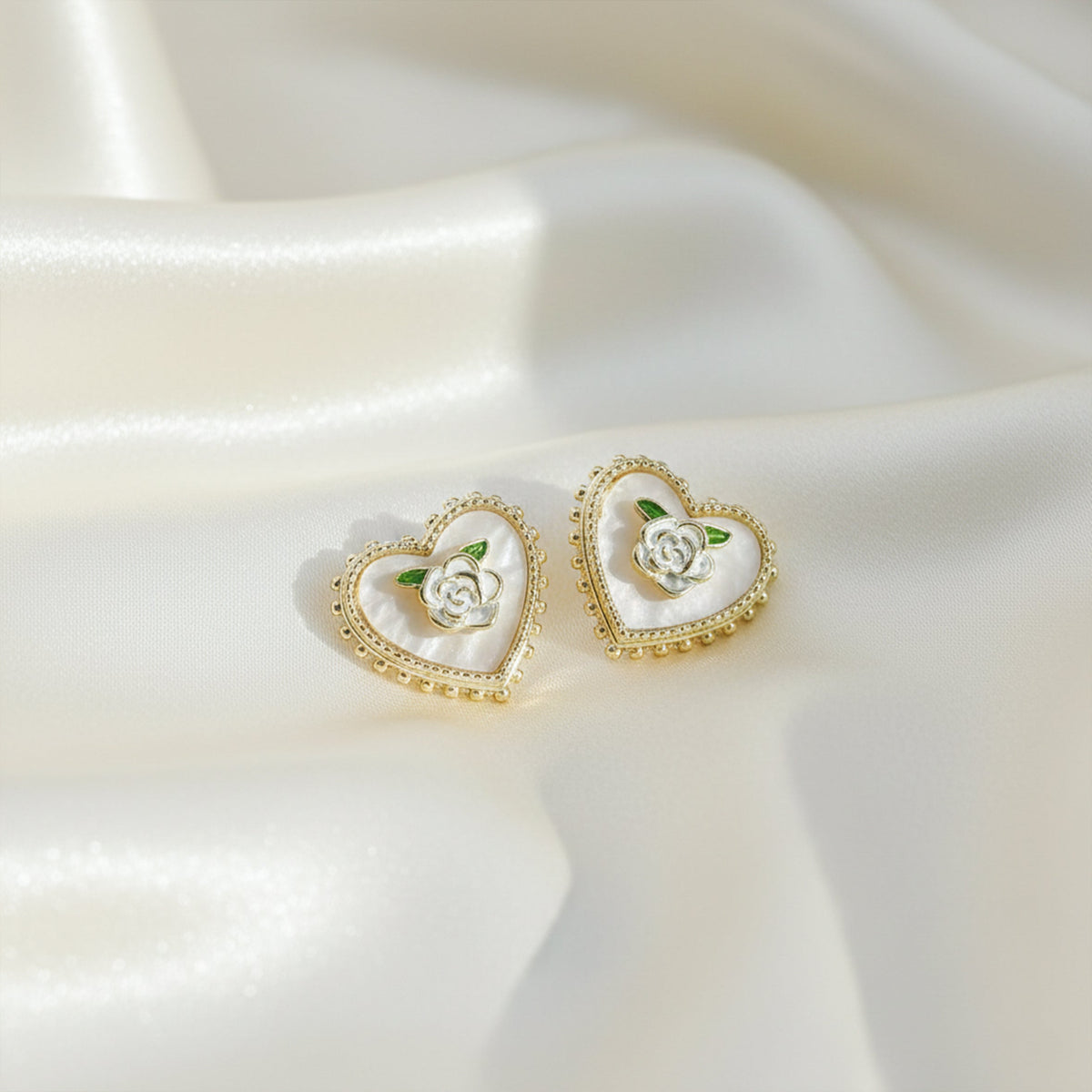 Opulent Heart Blossom Earrings jewellery product view 3