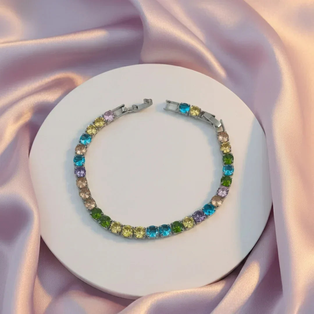 Multi-Color Gemstone Tennis Bracelet jewellery product view 4