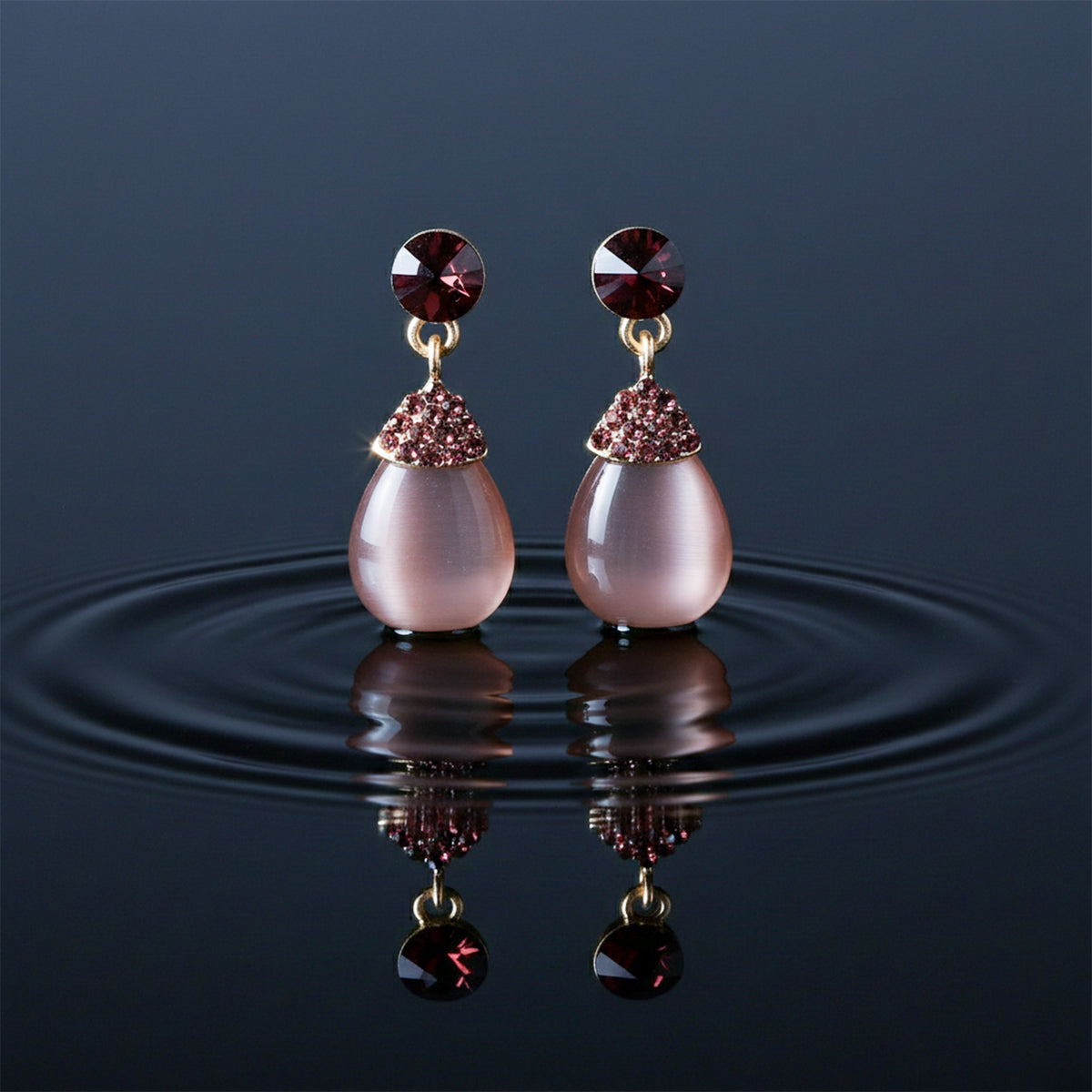 Elegant Mauve Pearl Drop Earrings jewellery product view 4