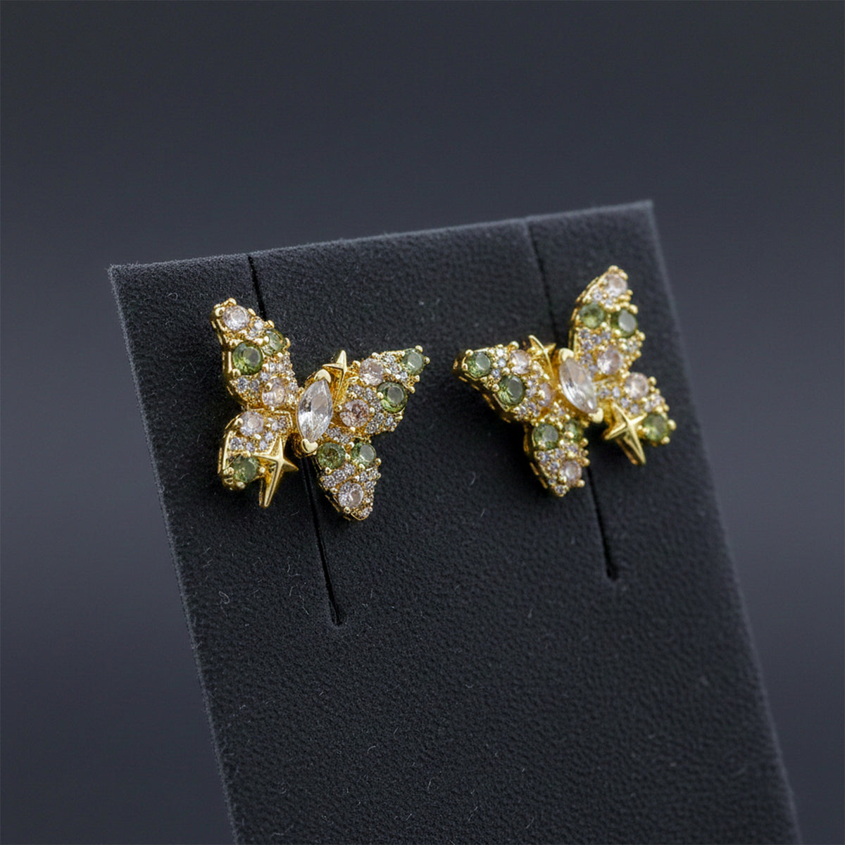 Emerald Flutter Luxe Earrings jewellery product view 3