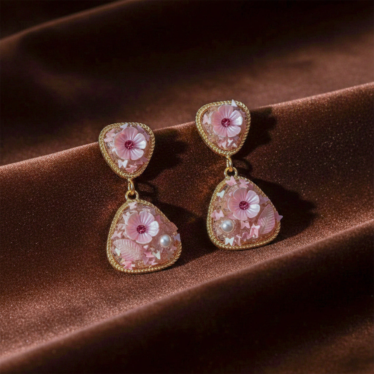 Rose Bloom Designer Earrings jewellery product view 2