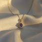 Purple Teardrop Gemstone Gold Pendant Necklace jewellery product view 1