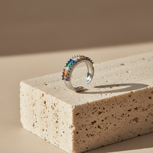 Prism Luxury Rainbow Stone Ring jewellery product view 1