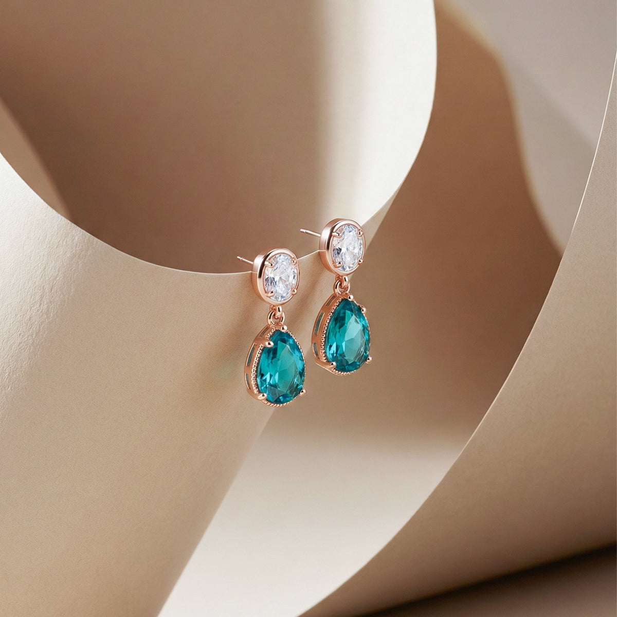 Veloura Emerald Glow Drop Earrings jewellery product view 5