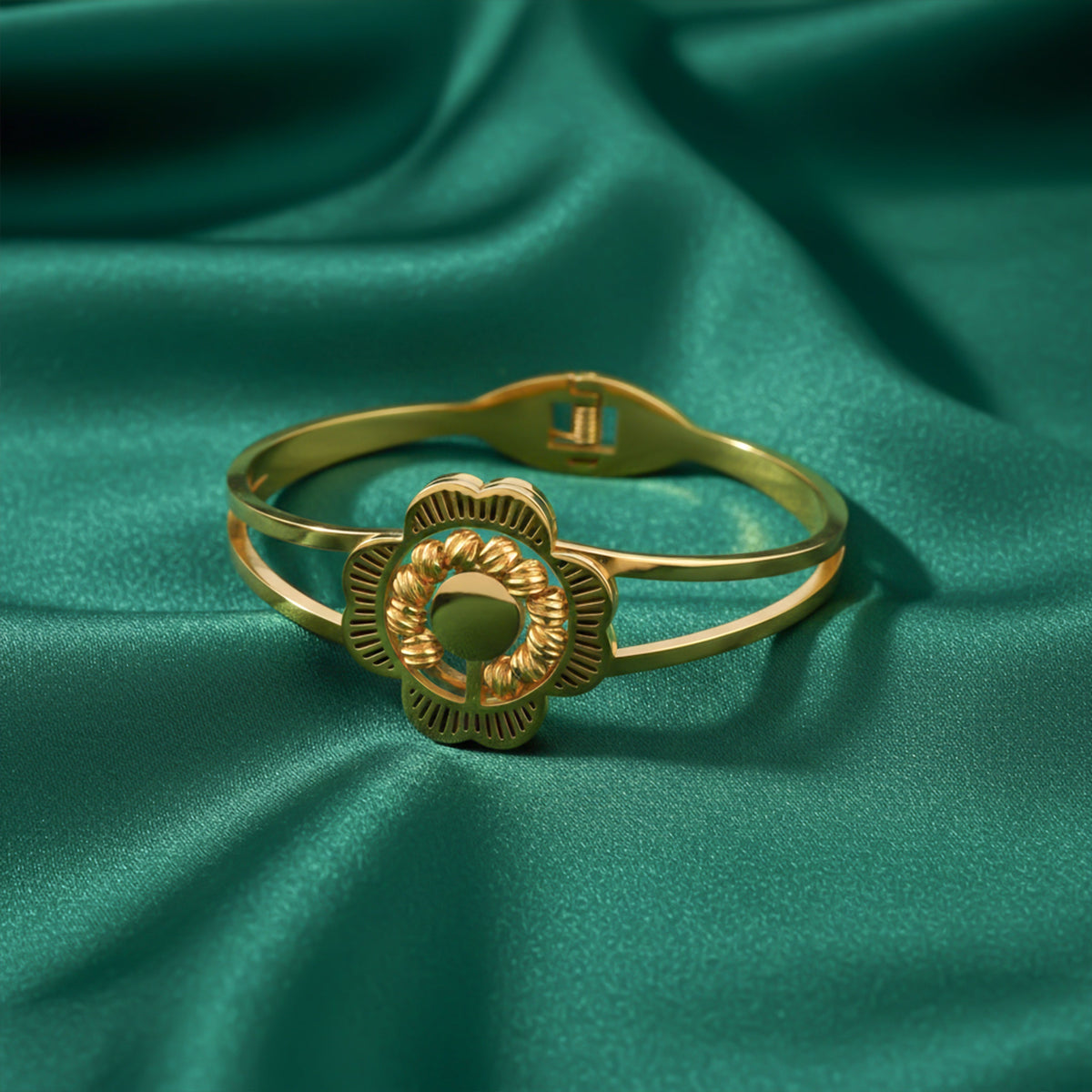 Luxora Floral Gold Kada jewellery product view 1