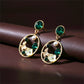Royal Green Floral Earrings jewellery product view 2