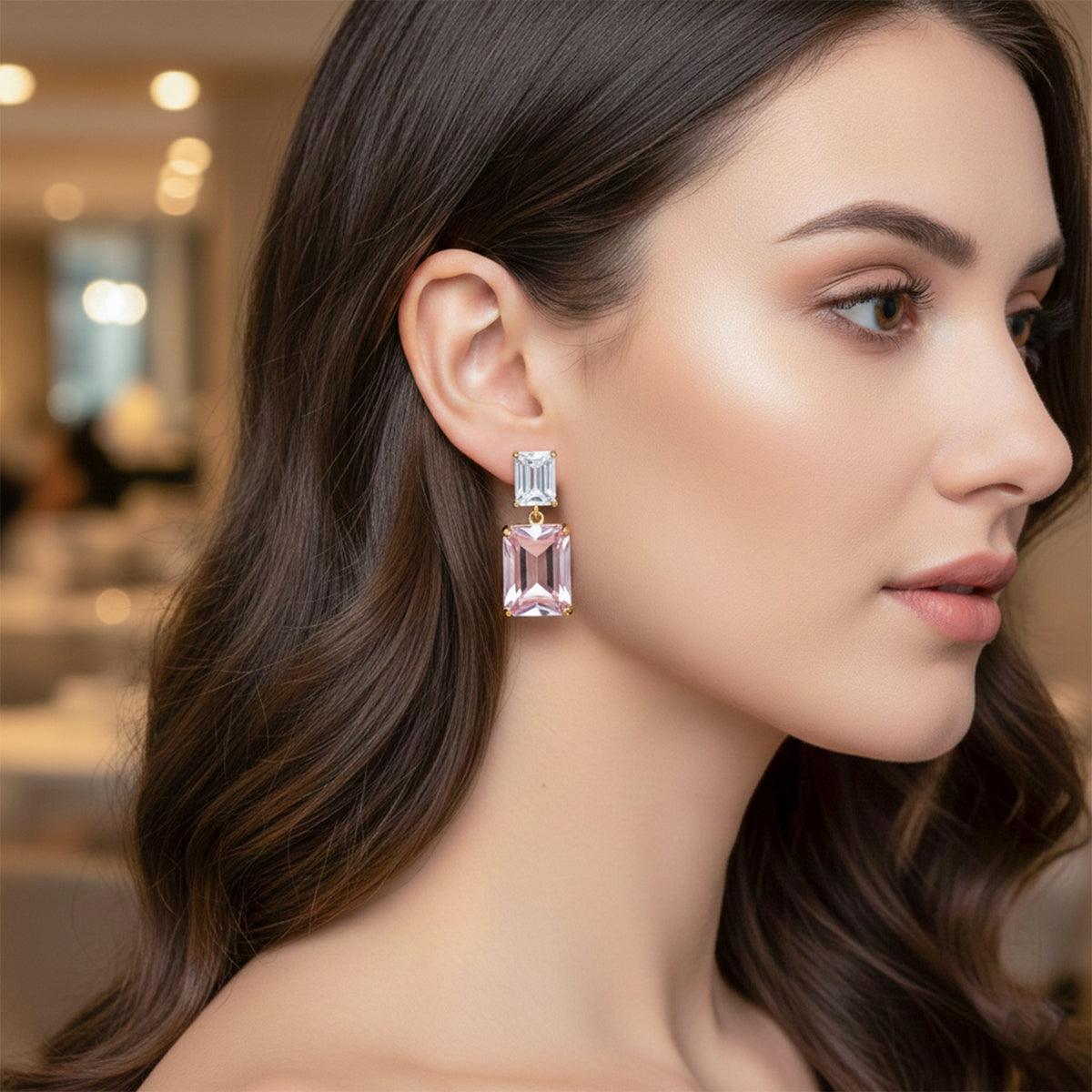 Blush Shine Earrings jewellery product view 3