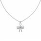 Elegant Silver Heart & Pearl Bow Necklace jewellery product view 7