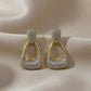 Luxe Zircon Drop Hoop Earrings jewellery product view 2