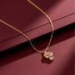 Royal Pink Crystal Leaf Pendant Necklace jewellery product view 5