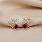 Premium Crystal Purple Stud Earrings jewellery product view 1