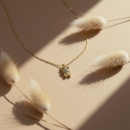 Teddy Bear Gold Necklace jewellery product view 1