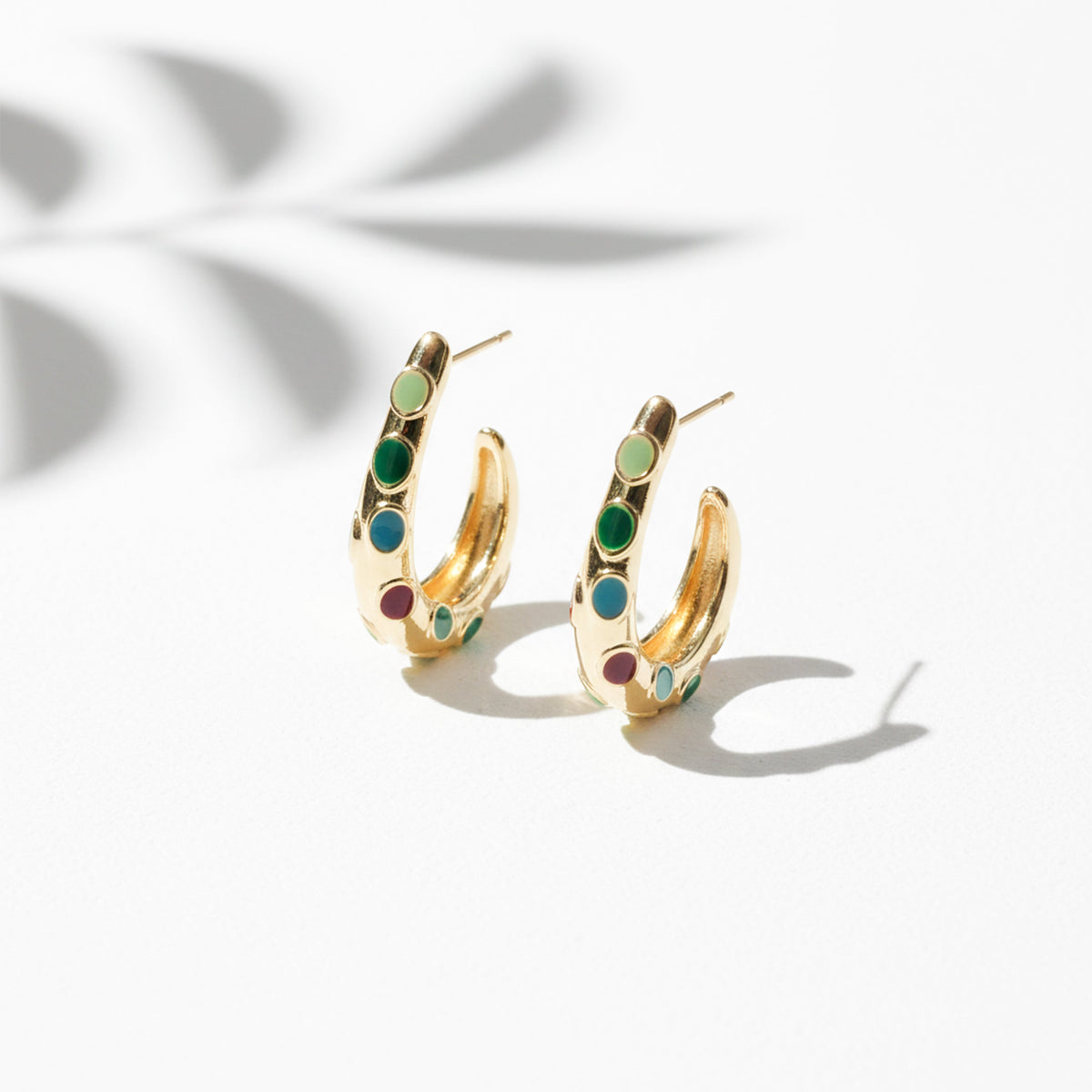 LuxeNova Colorstone Hoop Earrings jewellery product view 10