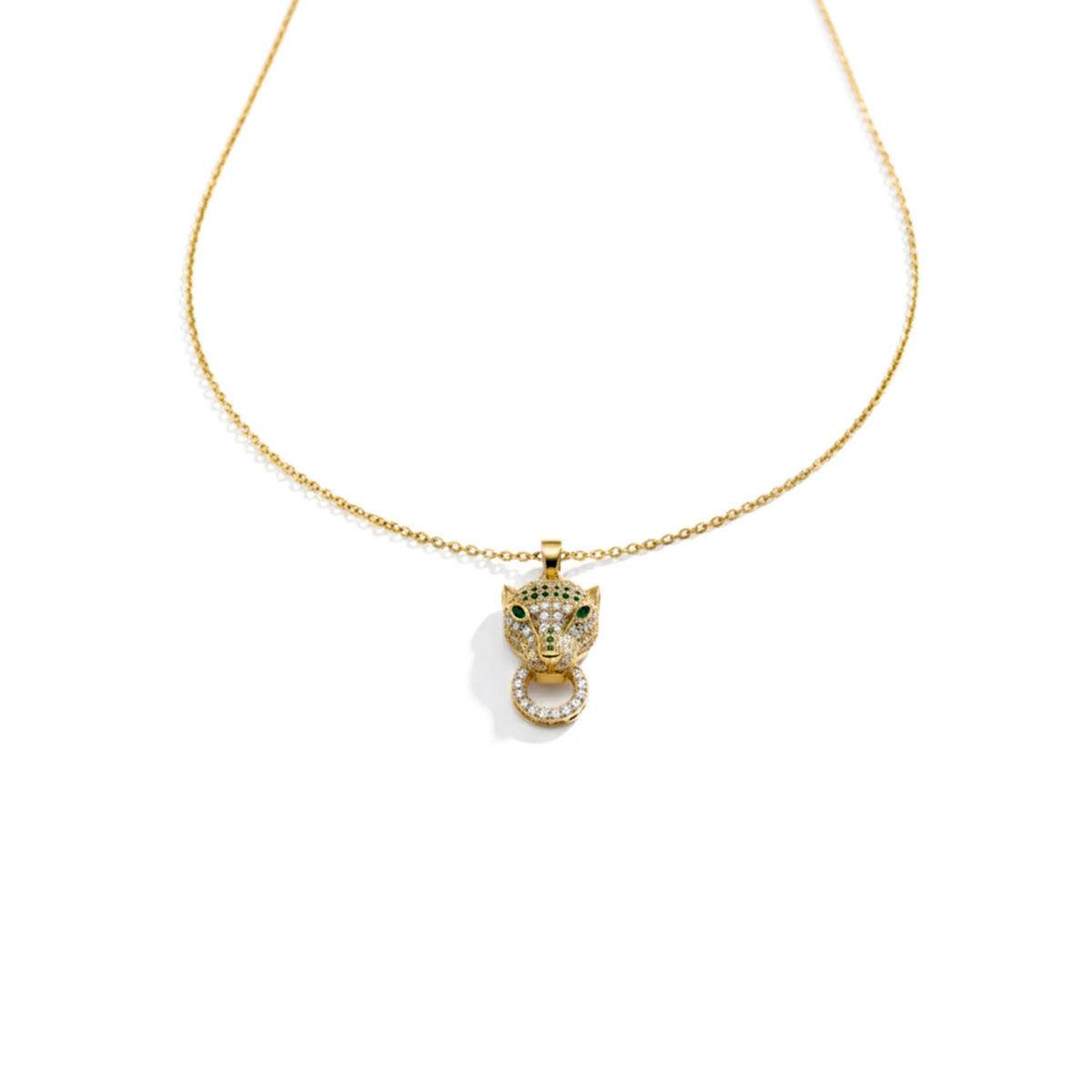 Panther Head Gold Necklace jewellery product view 4