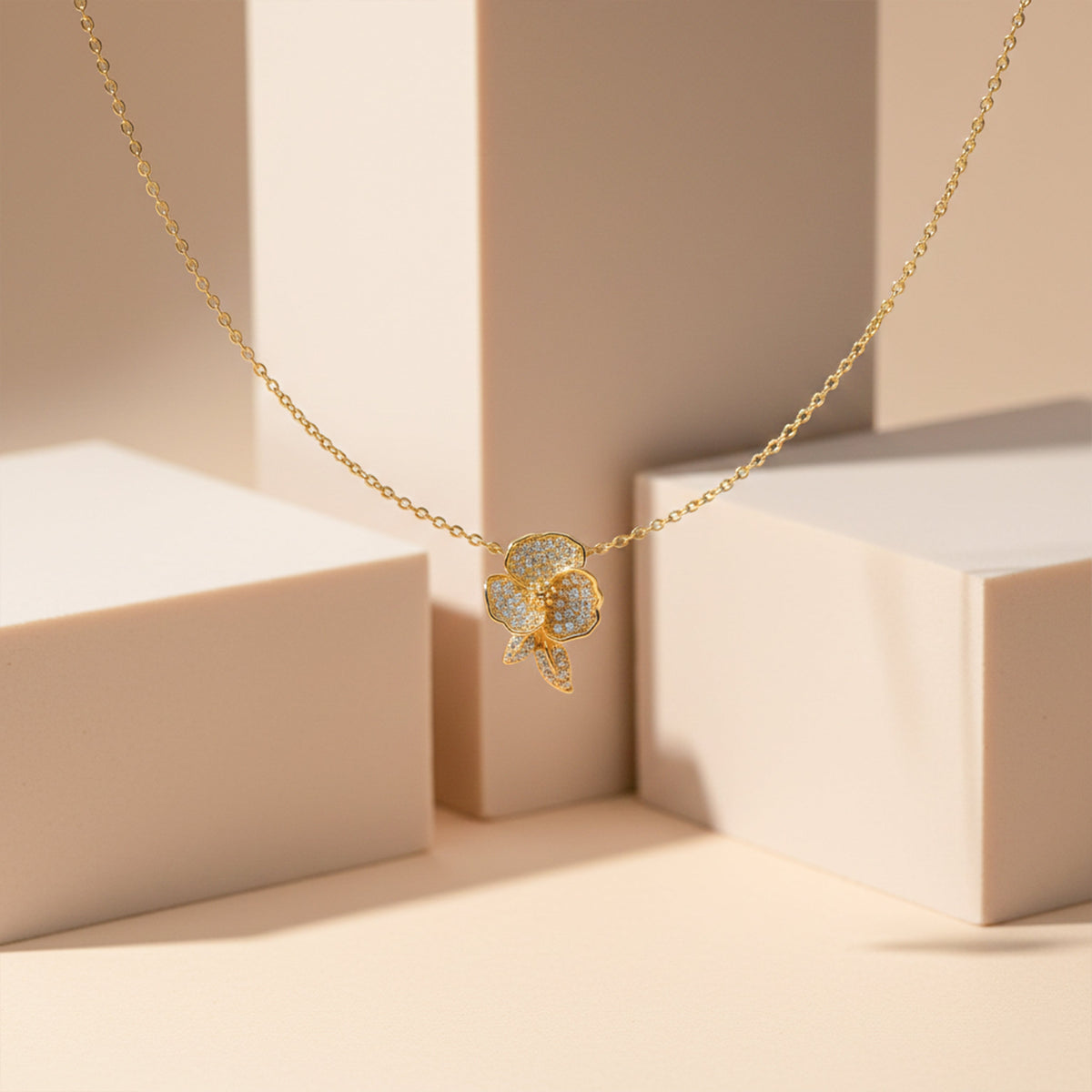 Celeste Bloom Diamond Pendant Necklace jewellery product view 3