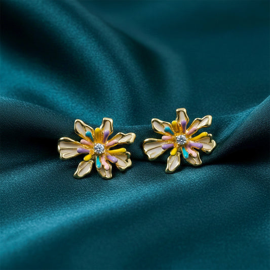 Golden Daisy Bloom Earrings jewellery product view 1