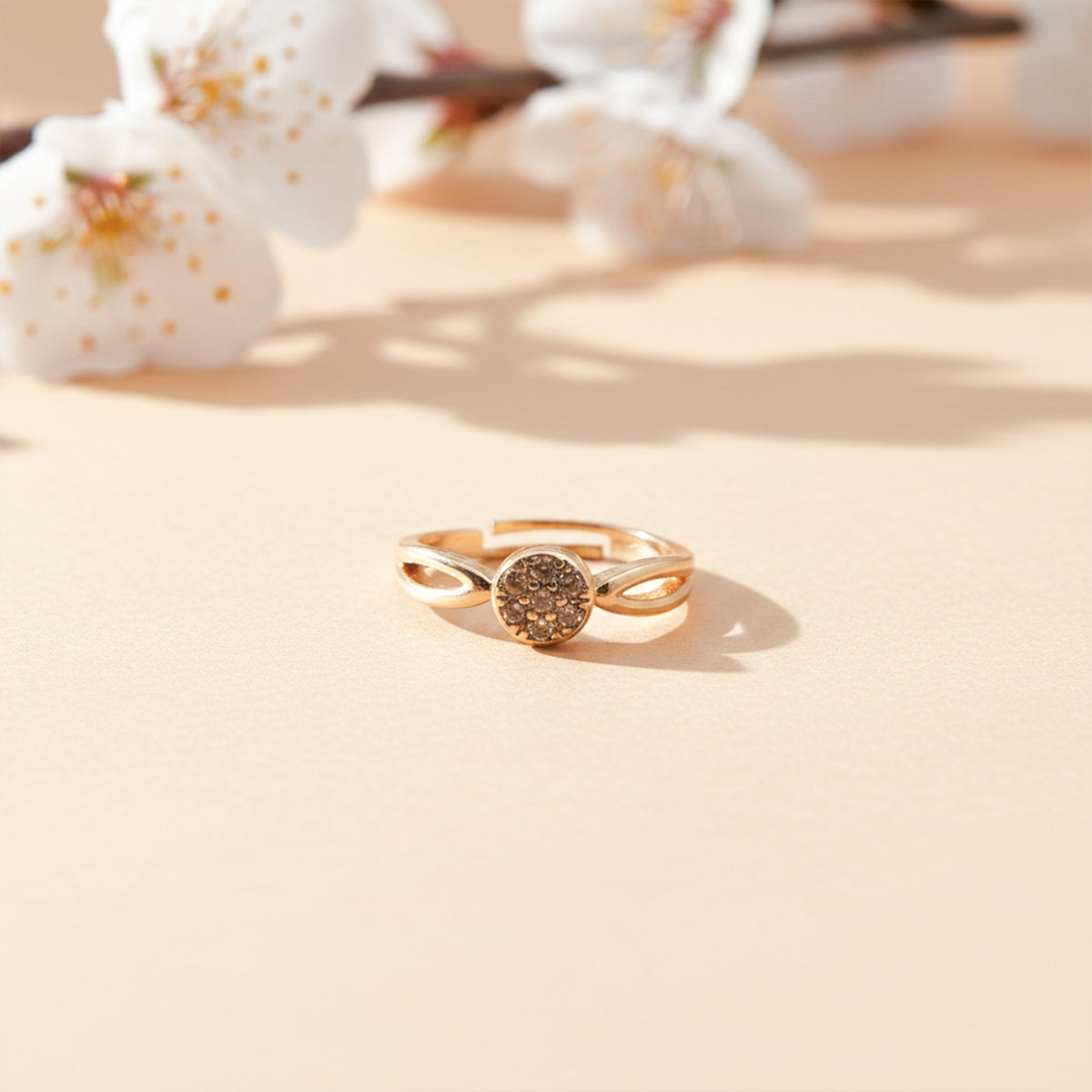 Royal Halo Crystal Gold Ring jewellery product view 1