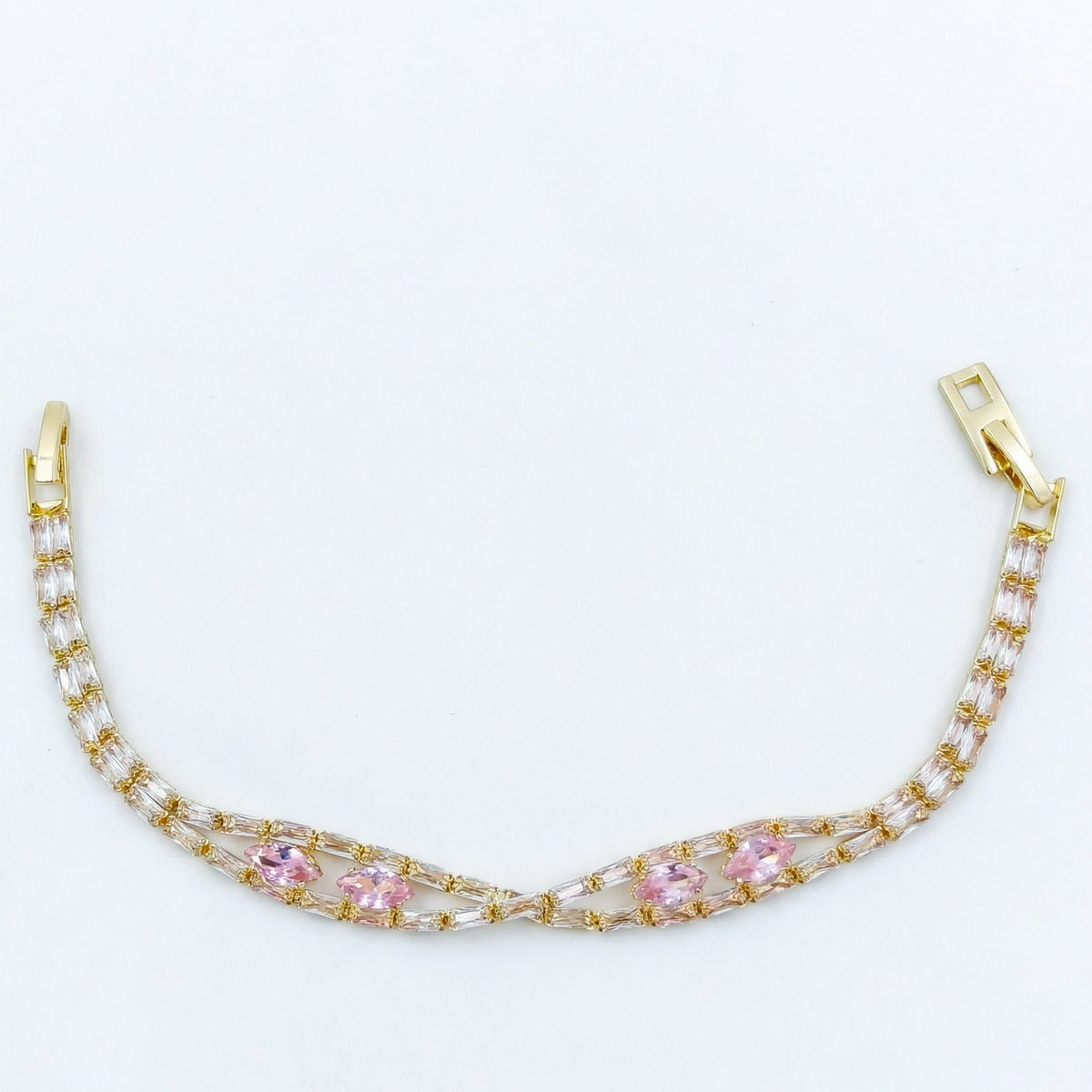 Celeste Pink Sapphire X-Link Diamond Bracelet jewellery product view 6