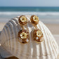 Antique Gold Flower Dangle Earrings jewellery product view 4
