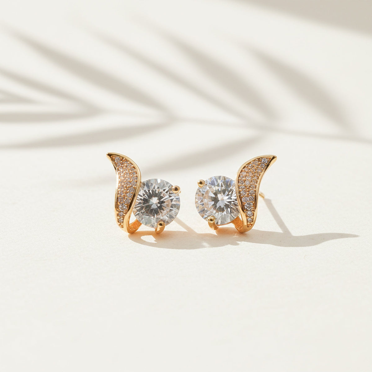 Crescent Diamond Glow Stud Earrings jewellery product view 12