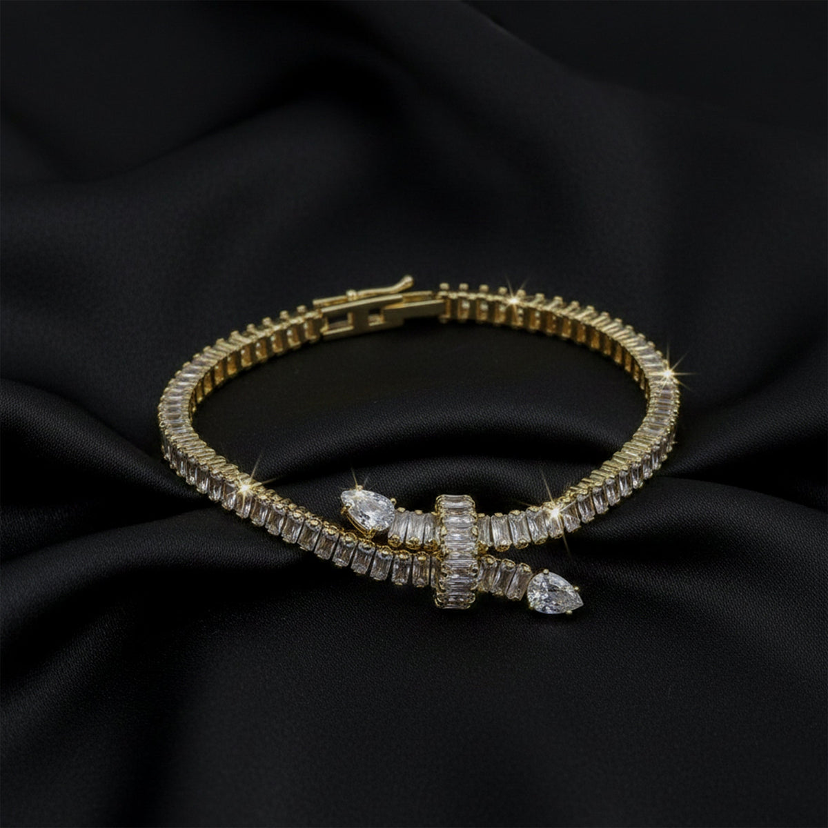 Infinity Ribbon Diamond Tennis Bracelet jewellery product view 4