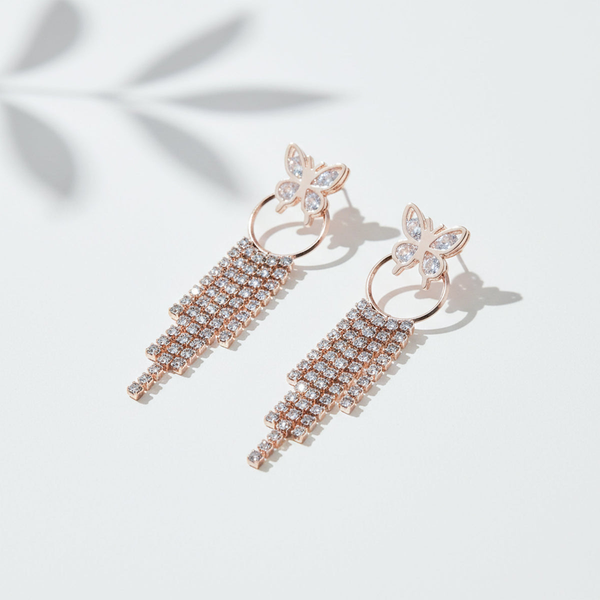 Butterfly Crystal Tassel Earrings jewellery product view 10