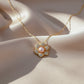 Gold Flower Pearl Pendant jewellery product view 3