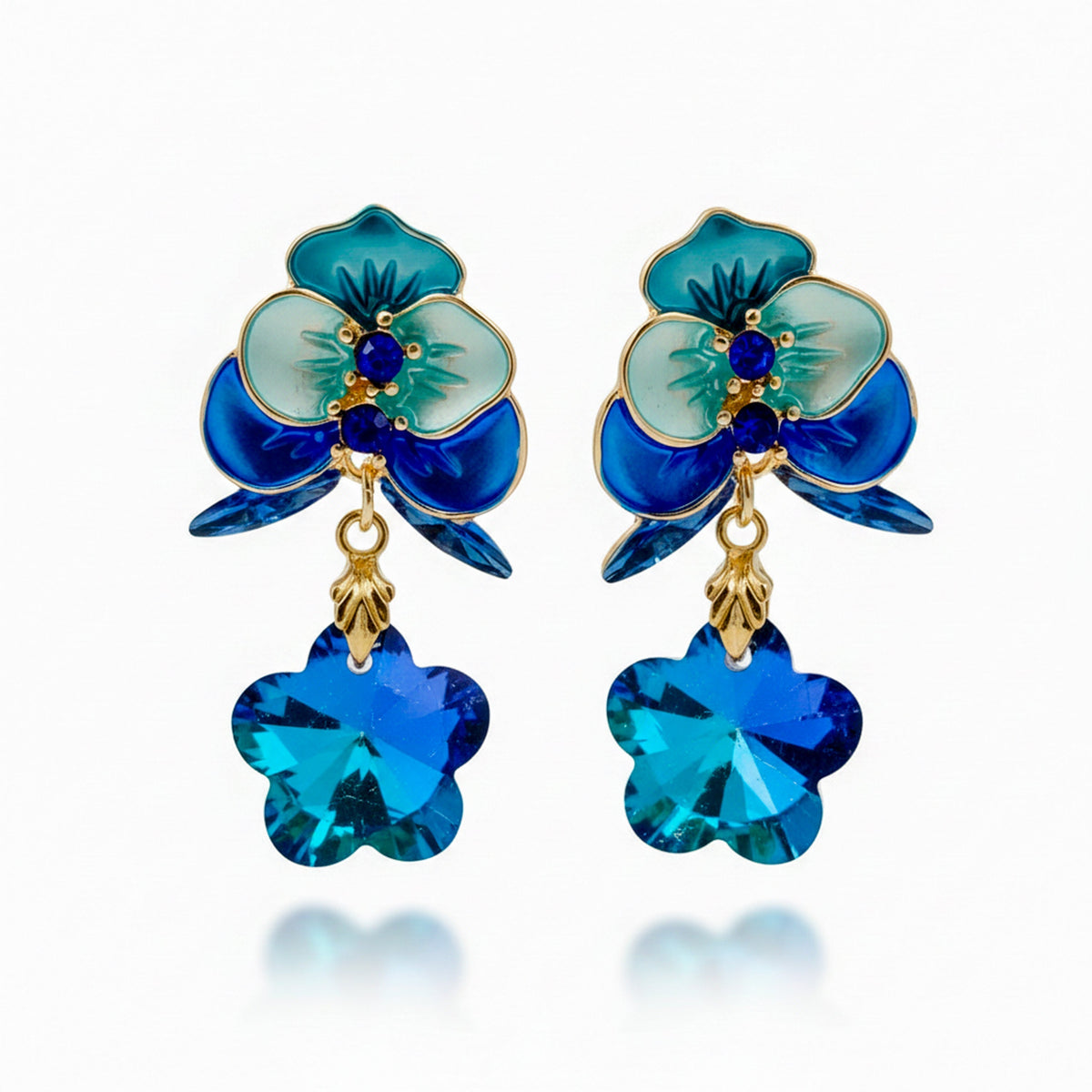 Blue Aura Drops Earrings jewellery product view 5