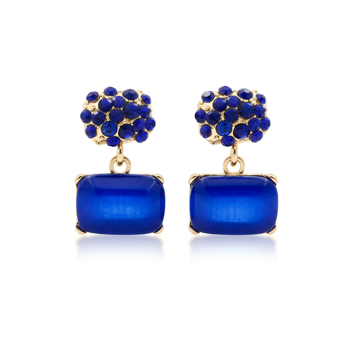 Blue Opulence Drops Earrings jewellery product view 6