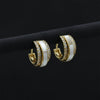 White Enamel Crystal Hoop Earrings jewellery product view 1