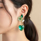 Green Luxe Floral Heart Earrings jewellery product view 2