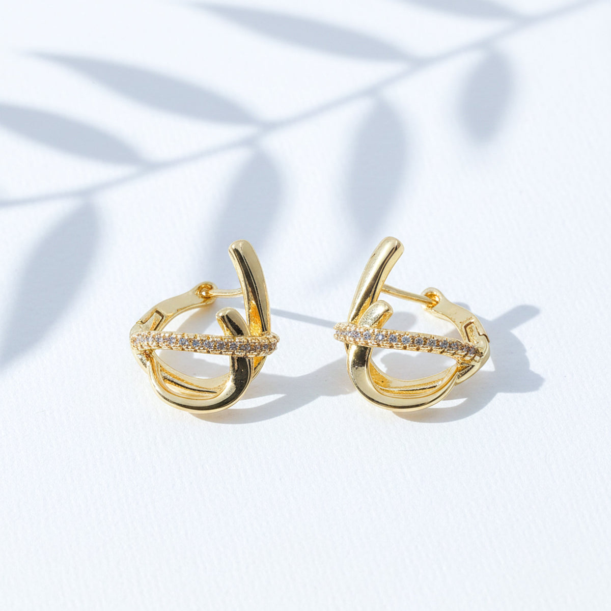 Royal Infinity Twist Gold Earrings jewellery product view 1
