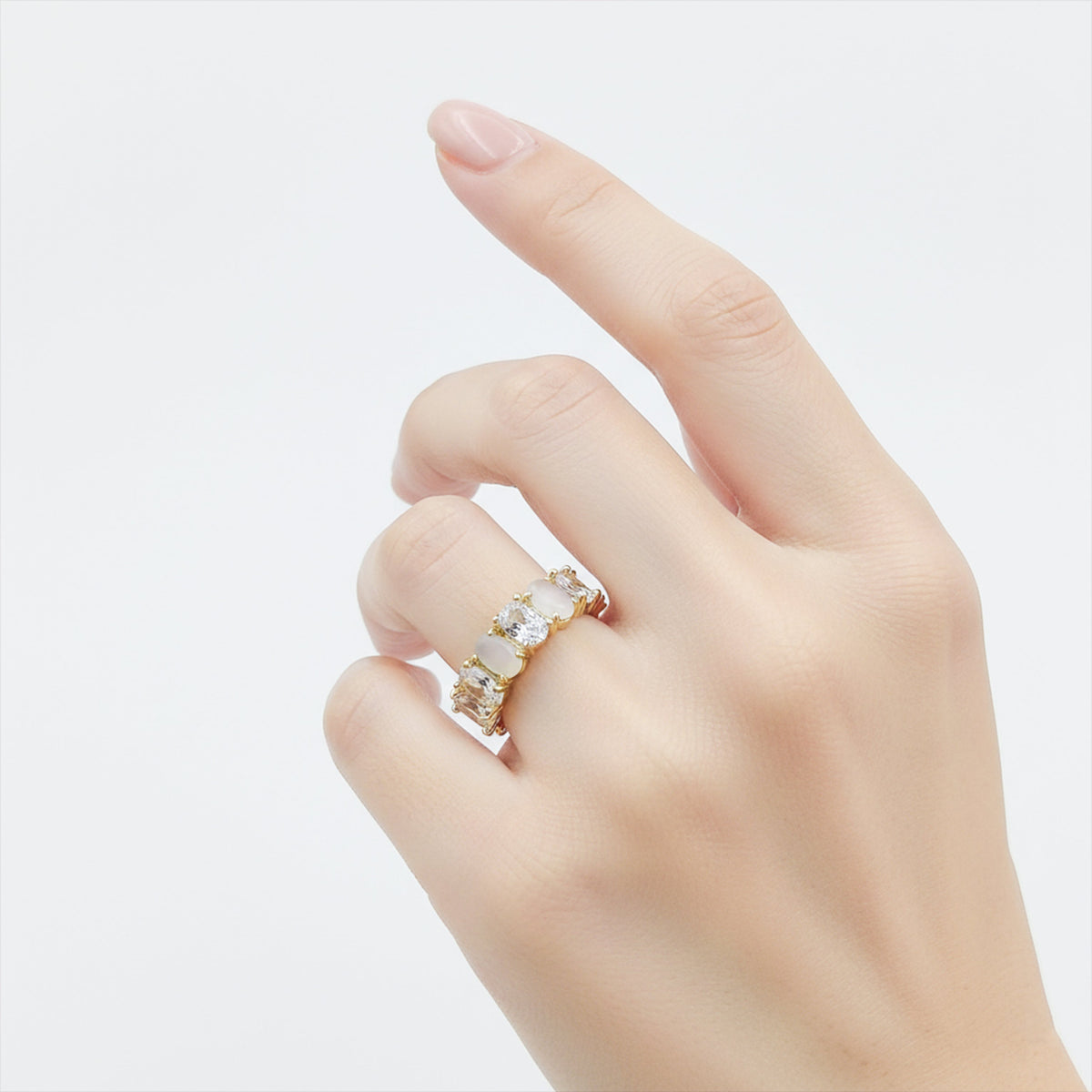 Opaline Luxe Zircon Adjustable Ring jewellery product view 3