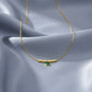 Green Heart Gold Bar Necklace jewellery product view 2