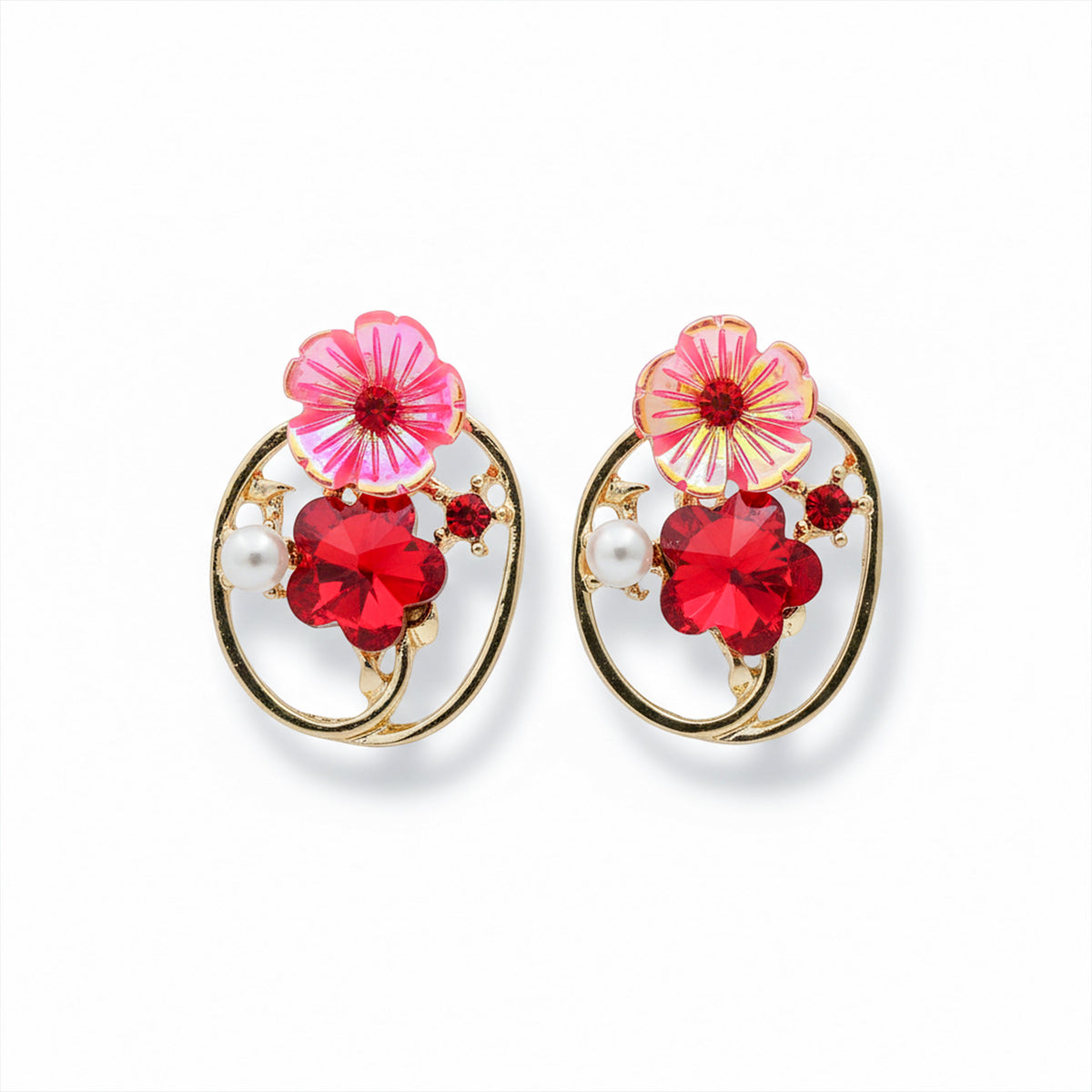 Ruby Petal Charm Earrings jewellery product view 6