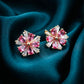 Crimson Flower Studs Earrings jewellery product view 2
