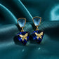 Butterfly Charm Blue Drop Earrings jewellery product view 1