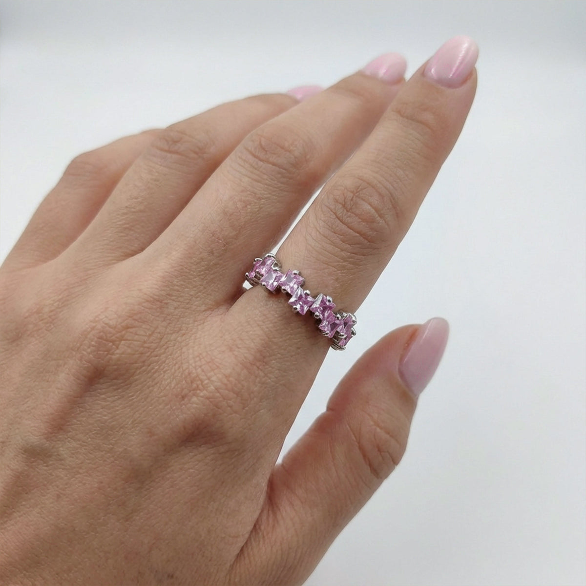 Aurora Pink Diamond Circle Ring jewellery product view 3
