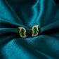 Velvet Green Luxe Curve Earrings jewellery product view 2