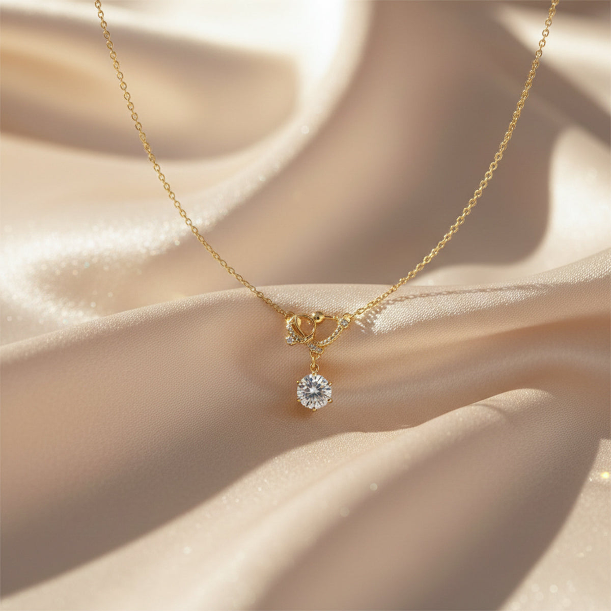 Solitaire Diamond Pendant Necklace jewellery product view 1