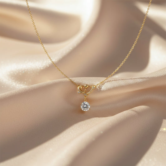 Solitaire Diamond Pendant Necklace jewellery product view 1