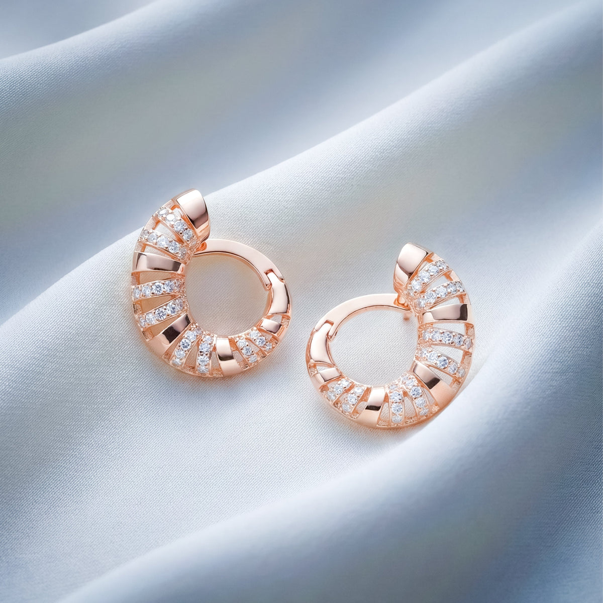 Diamond Enamel Hoop Earrings jewellery product view 6