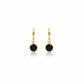 Designer Gold Hoop Black Stone Earrings jewellery product view 8