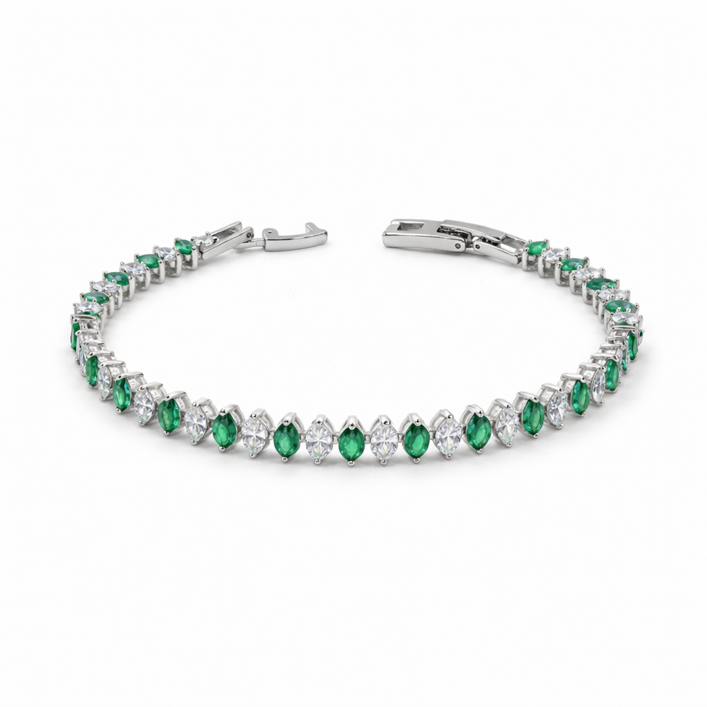Elite Emerald Spark Tennis Bracelet jewellery product view 6