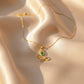 Vintage Emerald Butterfly Pendant Necklace jewellery product view 3
