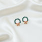 Elite Green Stone Bow Loop Earrings jewellery product view 3