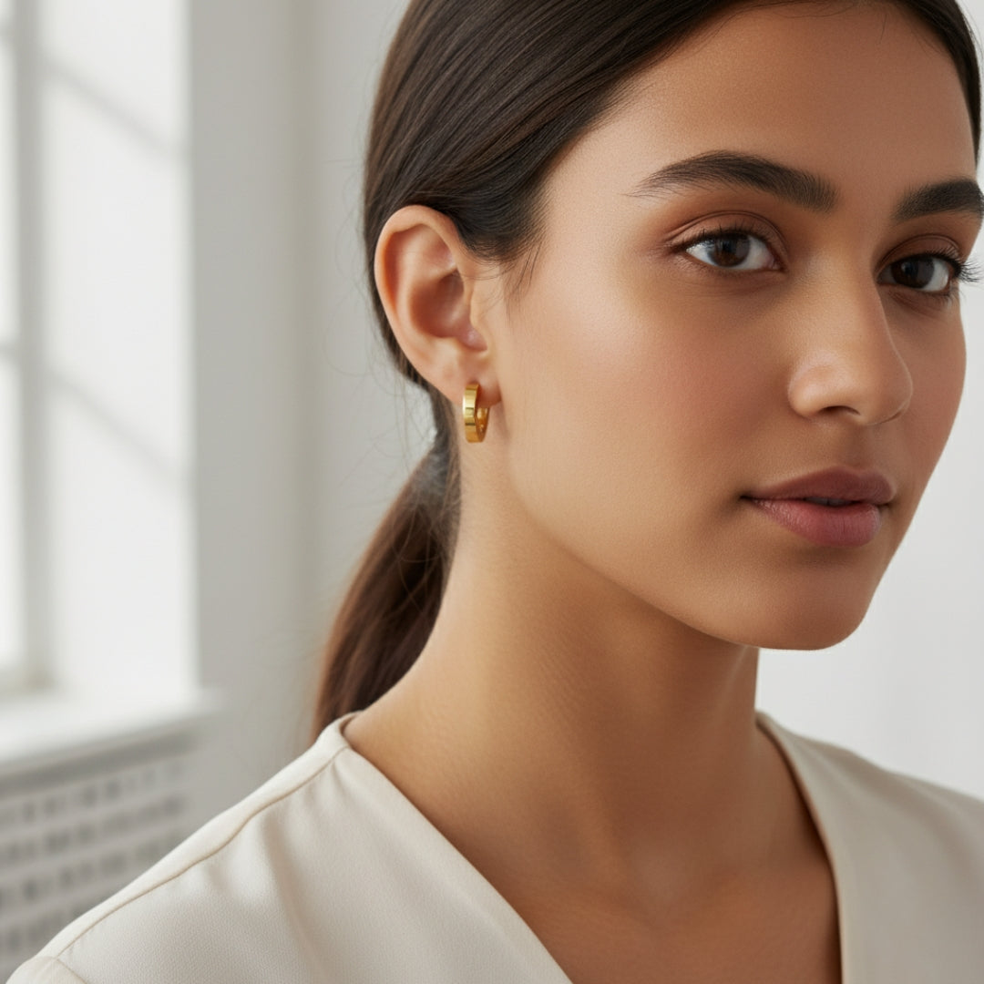 Classic Round Earrings jewellery product view 6