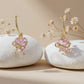 Celestia Pink Heart Bow Earrings jewellery product view 5