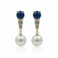 Blue Crystal Pearl Earrings jewellery product view 6